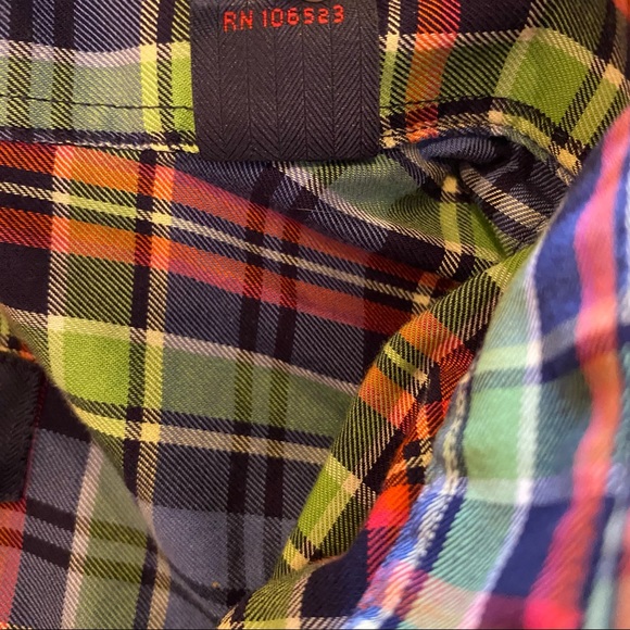 Vintage Austin Reed London Plaid Button Down in blue green and red plaid M - Picture 10 of 11